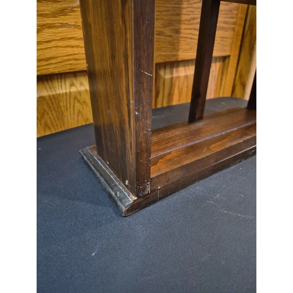 VTG Wooden Wall Mount Arched Curio Display Cubby Trinket Shelf 26”H Solid Wood